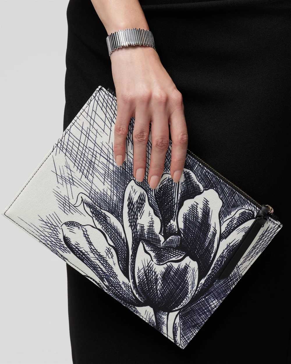 Sketched Floral Clutch White House Black Market